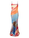 Donde Esteban Palenque Floral Maxi Dress In Blue