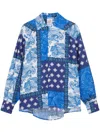 Donde Esteban Patchwork-print Shirt In Blue