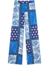Donde Esteban Patchwork-print Trousers In Blue