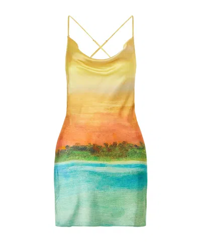 Donde Esteban Printed Silk-blend Mini Dress In Multi