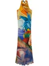 Donde Esteban Salpicon Maxi Dress In Orange