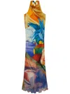 Donde Esteban Salpicon Maxi Dress In Orange