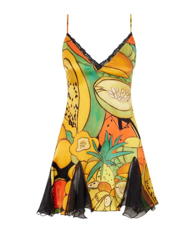 Donde Esteban Silk Dress In Yellow