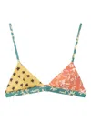 Donde Esteban Star-print Triangle Bikini Top In Multi
