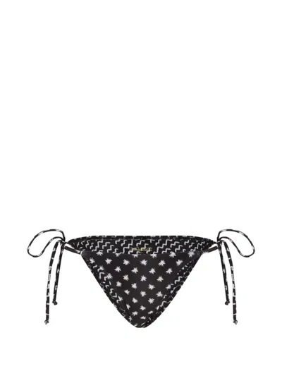 Donde Esteban Star-print Side-tie Bikini Bottoms In Black