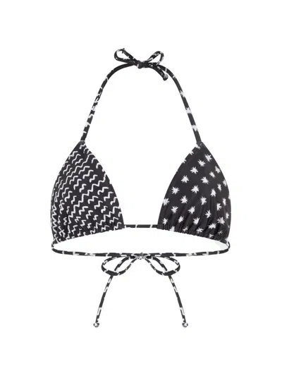 Donde Esteban Star-print Triangle Bikini Top In Black