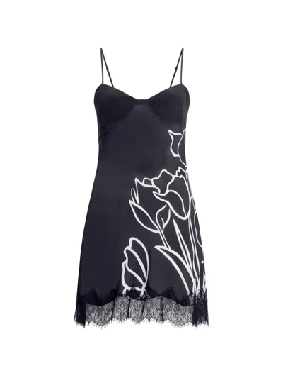 Donde Esteban Tulipanes Mini Dress In Black