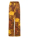 Donde Esteban Veranera Drawstring Floral Trousers In Brown