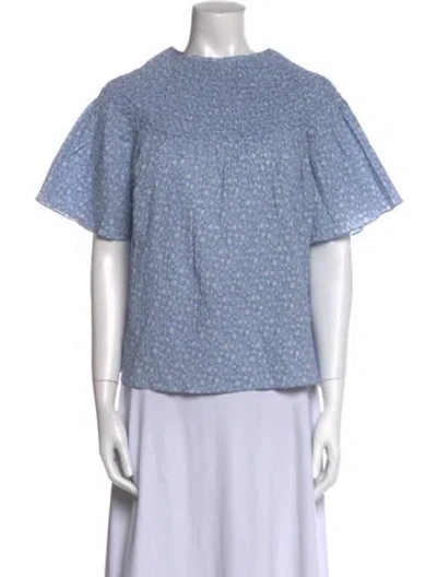 Pre-owned Dondolo Crew Neck Short Sleeve Sweatshirt W/ Tags In Blue