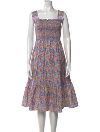 Pre-owned Dondolo Printed Midi Length Dress In Purple