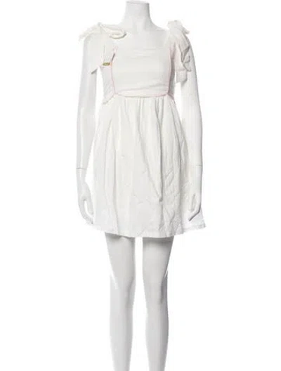 Pre-owned Dondolo Square Neckline Mini Dress W/ Tags In White