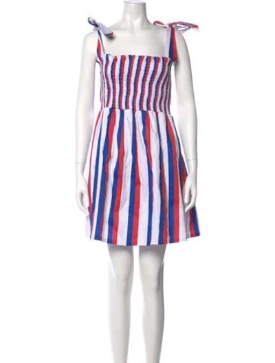 Pre-owned Dondolo Striped Mini Dress In White