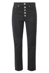 Dondup Button-up Cropped Trousers In Nero
