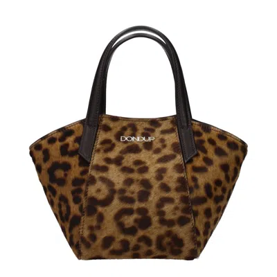 Dondup Handbags For Women Little Horse Brown In Animal Print