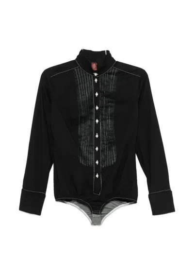 Pre-owned Dondup 2000s Contrast-stitch Shirt In Black