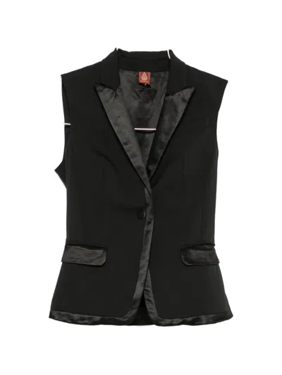 Pre-owned Dondup 2000s Satin-trim Gilet In Black