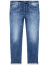 Dondup Straight-leg Blue Denim Jeans With Classic Five-pocket Design In Blue