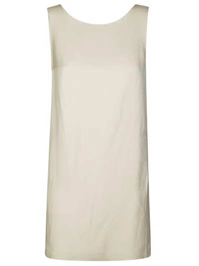 Dondup Sleeveless Textured Top With Relaxed Fit In White