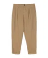 Dondup Adam Cropped Cotton Chino Trousers In Brown