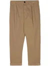 Dondup Adam Cropped Cotton Chino Trousers In Brown