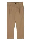 Dondup Adam Cropped Cotton Chino Trousers In Marrón