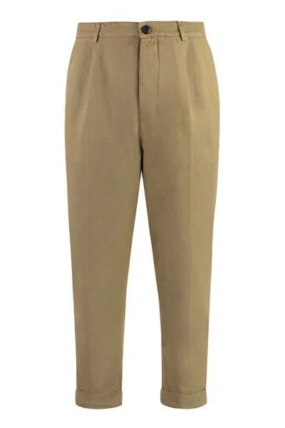 Dondup Adam Stretch Cotton Chino Trousers In Beige