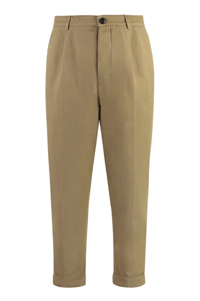 Dondup Adam Stretch Cotton Chino Trousers In Neutral