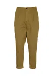 Dondup Adam Stretch Cotton Chino Trousers In Terra