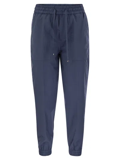 Dondup Alba - Cotton Jogger Trousers In Blue
