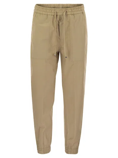 Dondup Alba - Cotton Jogger Trousers In Brown