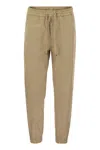 Dondup Alba - Cotton Jogger Trousers In Hazelnut