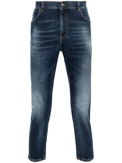 Dondup Distressed Straight-leg Jeans In Blue