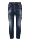 Dondup Alex Skinny Distressed Jeans In Blue
