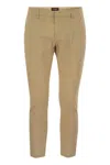 Dondup Alfredo - Slim-fit Cotton Trousers In Neutral