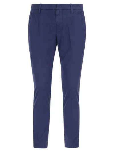 Dondup Alfredo - Slim-fit Cotton Trousers In Bluette