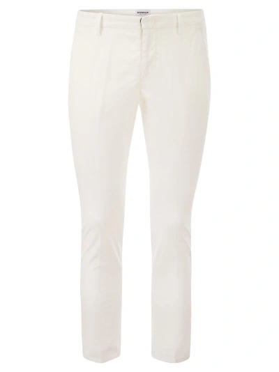 Dondup Alfredo - Slim-fit Cotton Trousers In White