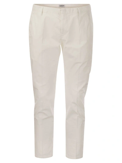 Dondup Alfredo - Slim-fit Cotton Trousers In White