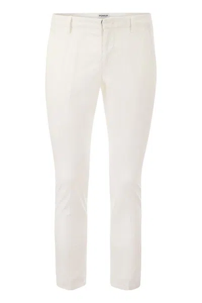 Dondup Alfredo - Slim-fit Cotton Trousers In White