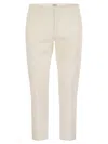 Dondup Alfredo Slim Fit Cotton Trousers In White