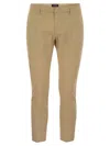 Dondup Alfredo - Slim-fit Cotton Trousers In Neutral