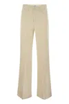 Dondup Amber Five Pocket Wide Leg Trousers In Beige