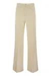 Dondup Amber Five Pocket Wide Leg Trousers In Beige