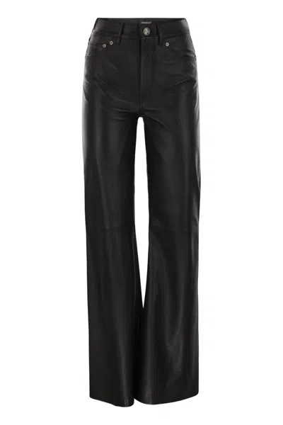 DONDUP DONDUP AMBER - WIDE-LEG LAMBSKIN TROUSERS