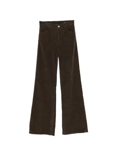 Dondup Amber Corduroy-effect Wide-leg Trousers In Brown