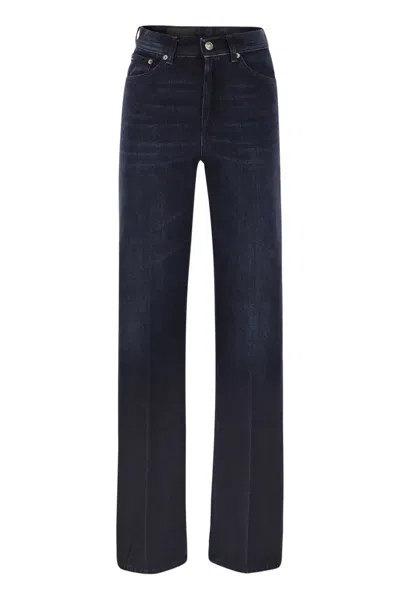 Dondup Amber - Five-pocket Wide-leg Jeans In Blue