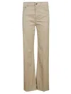 Dondup Wide Leg Trousers With Five Pockets In Neutral