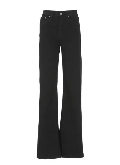 Dondup Wide-leg Palazzo Jeans Belt Loops In Black