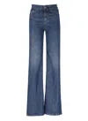 Dondup Flared Trousers With Pockets And Belt Loops In Blue