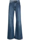 Dondup Wide Leg Amber Jeans In Fixed Denim In Blue