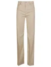 Dondup Wide Leg Trousers With Five Pockets In Neutral